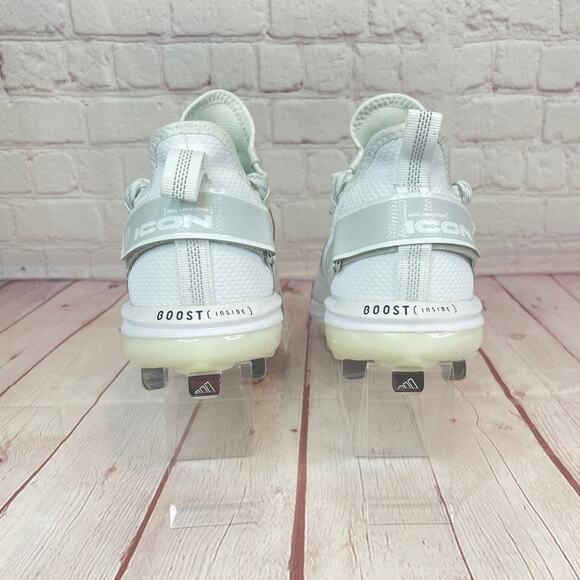 Adidas Icon 7 Boost White Silver Baseball Metal Cleats Mens Size 8 (S23847) main image 5
